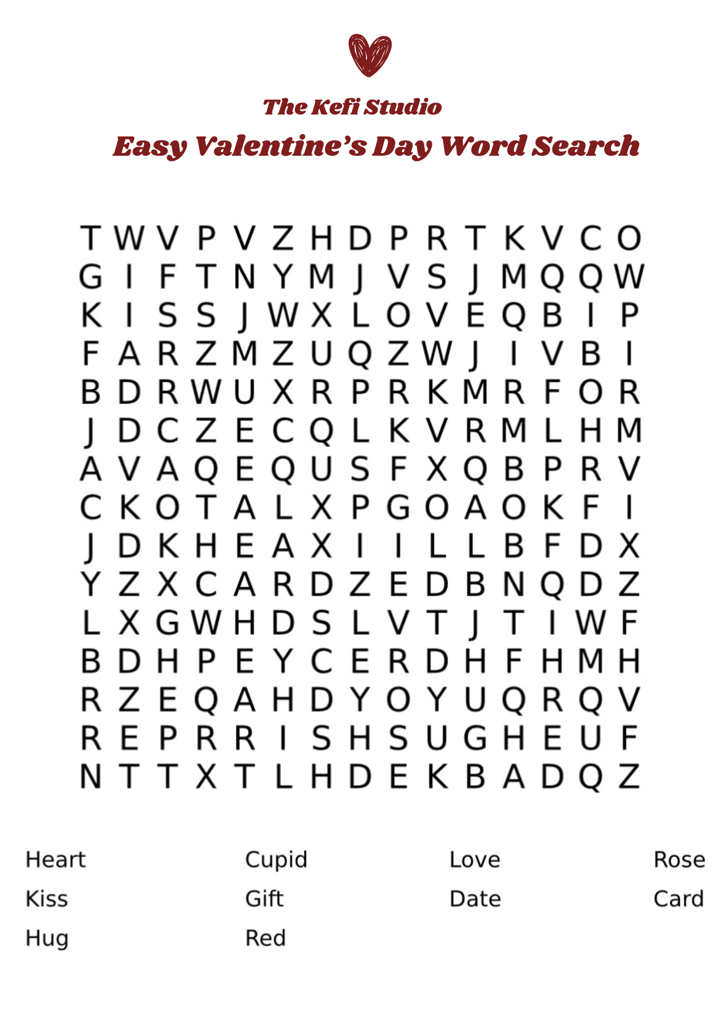 Valentine Word Searches For Seniors (Printable)