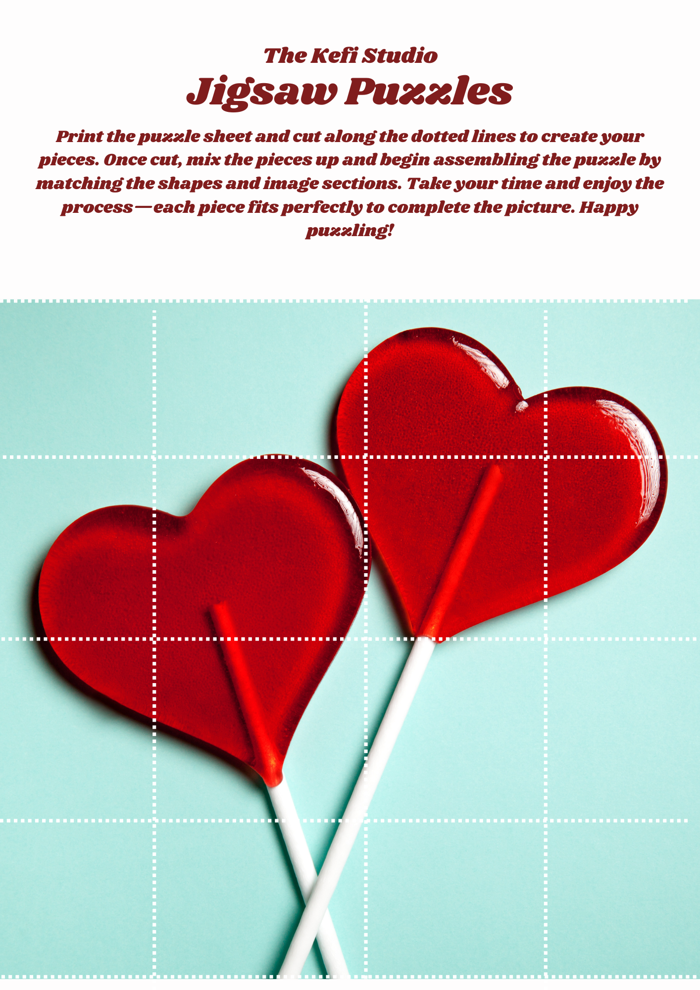 Valentines Day Jigsaw Puzzles For Seniors (Printable)